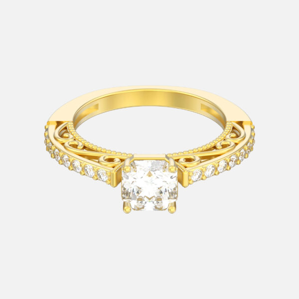 Arced Custom Ring Design 20k Sterling Gold - Image 4