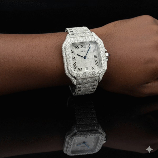 Iced Out Square Moissanite Watch For Men - Image 4