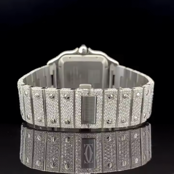 Iced Out Square Moissanite Watch For Men