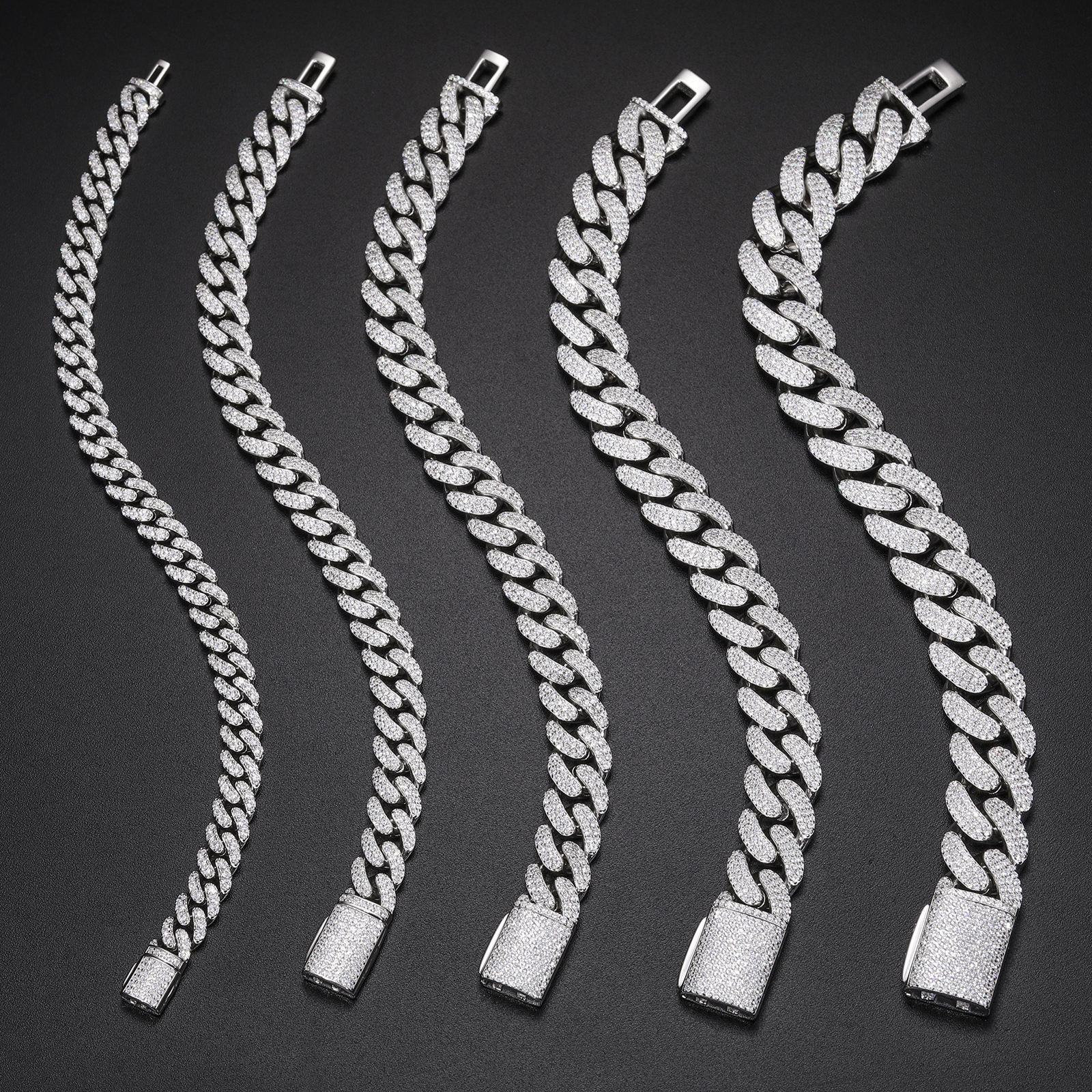 Stylish moissanite cuban link bracelet