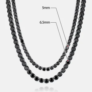 Black moissanite Tennis Chain white gold