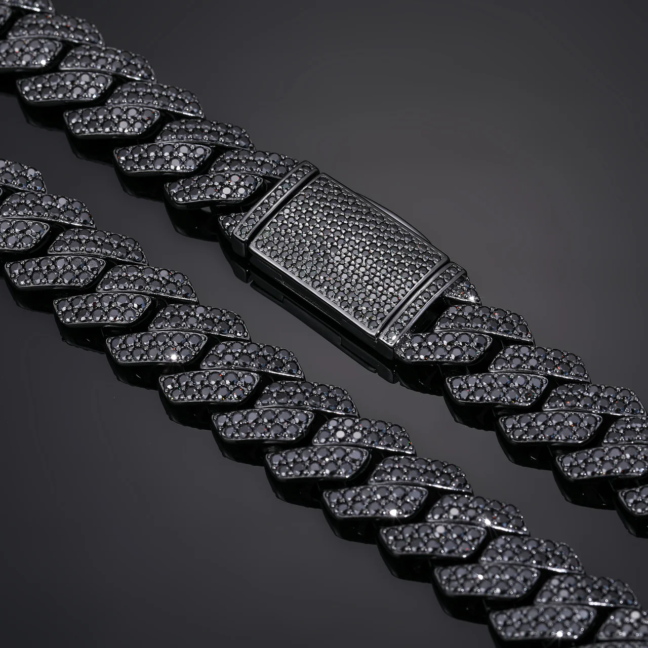 Black moissanite cuban chain