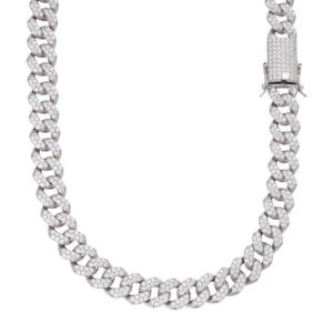 Classic Moissanite Cuban link chain - White gold