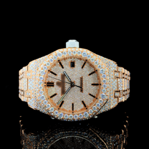 Luxurious Moissanite Automatic Watch For Men - Rose Gold