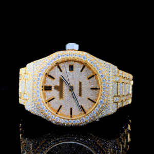 Luxurious Moissanite Automatic Watch For Men - Yellow Gold
