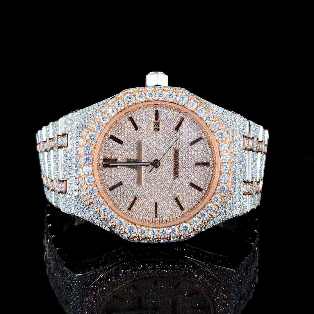 Luxurious Two-tone Moissanite Automatic Watch For Men