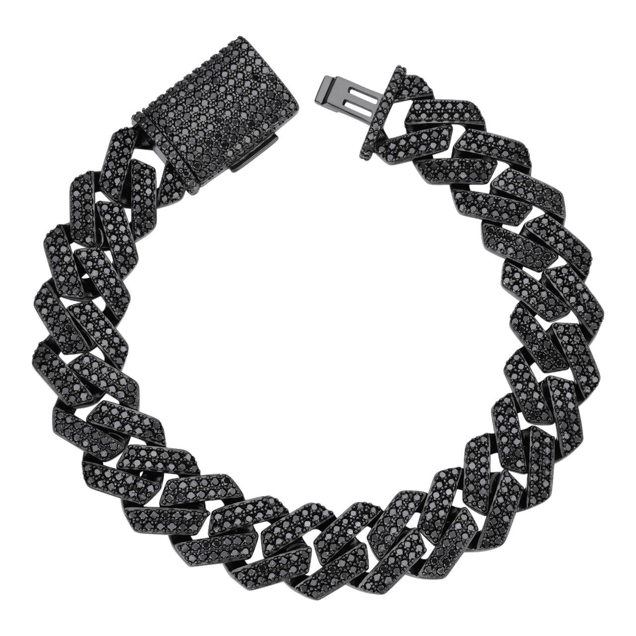 black moissanite cuban link bracelet