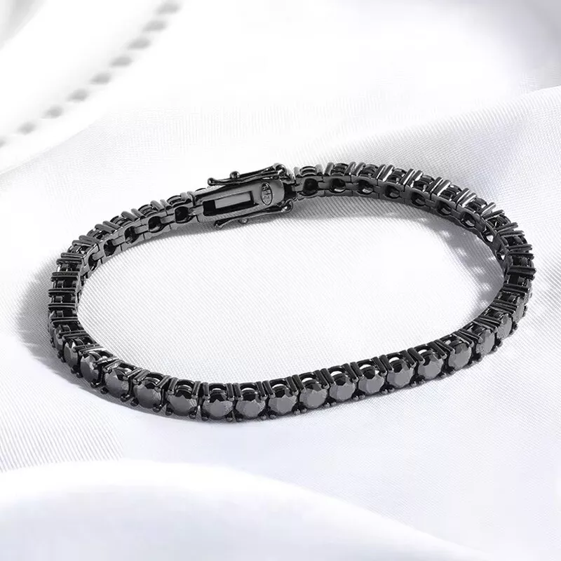 black moissanite tennis bracelet