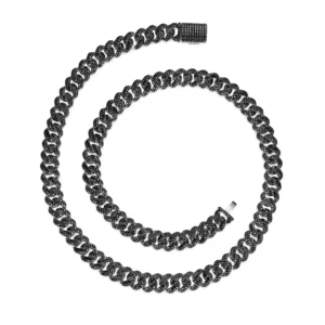 10mm Black moissanite cuban link chain
