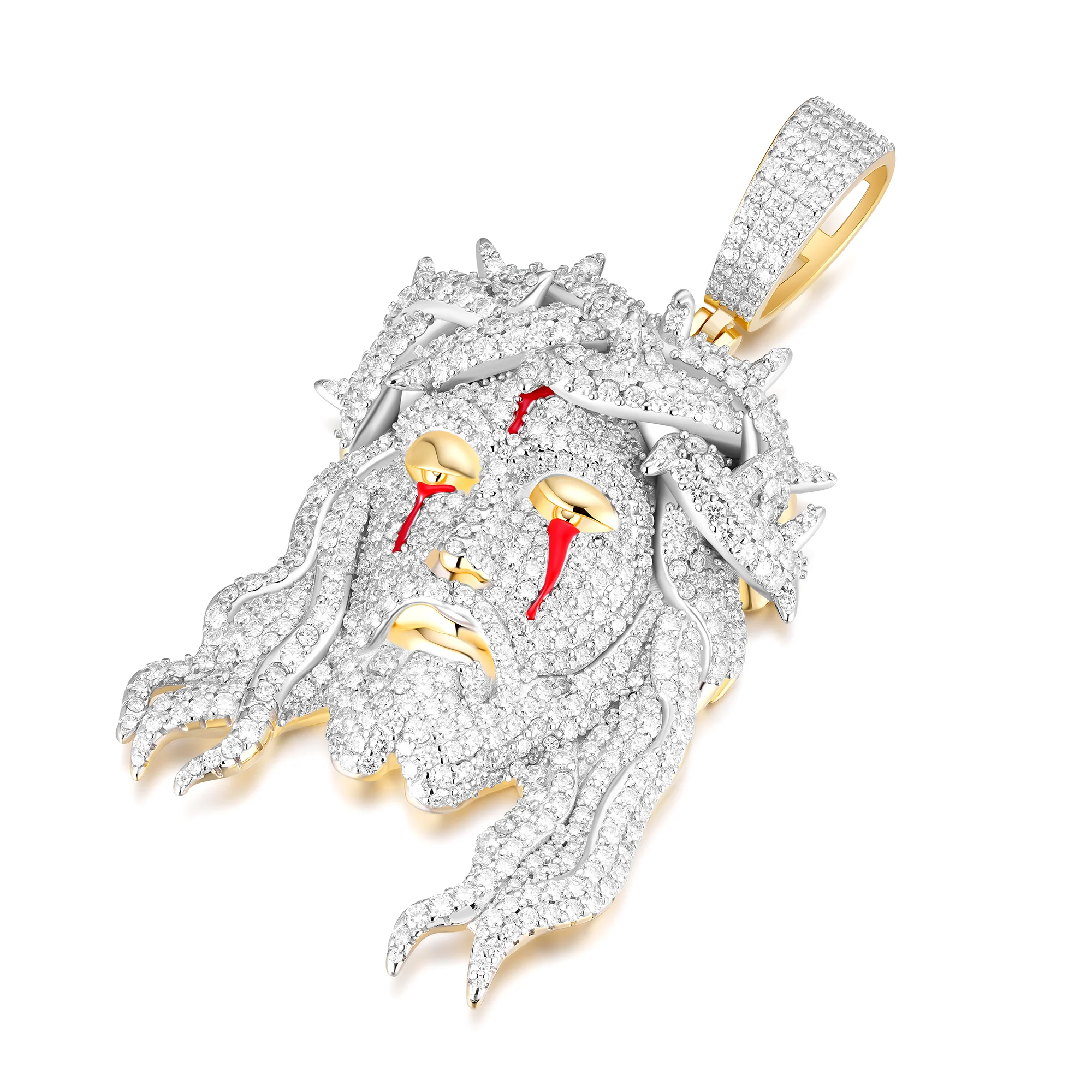 Iced Out Moissanite Jesus Pendant - 925 Sterling Silver