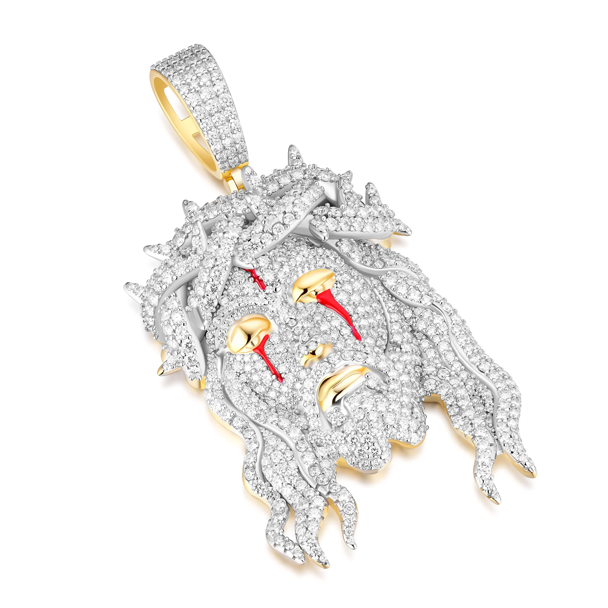 Iced Out Moissanite Jesus Pendant - 925 Sterling Silver