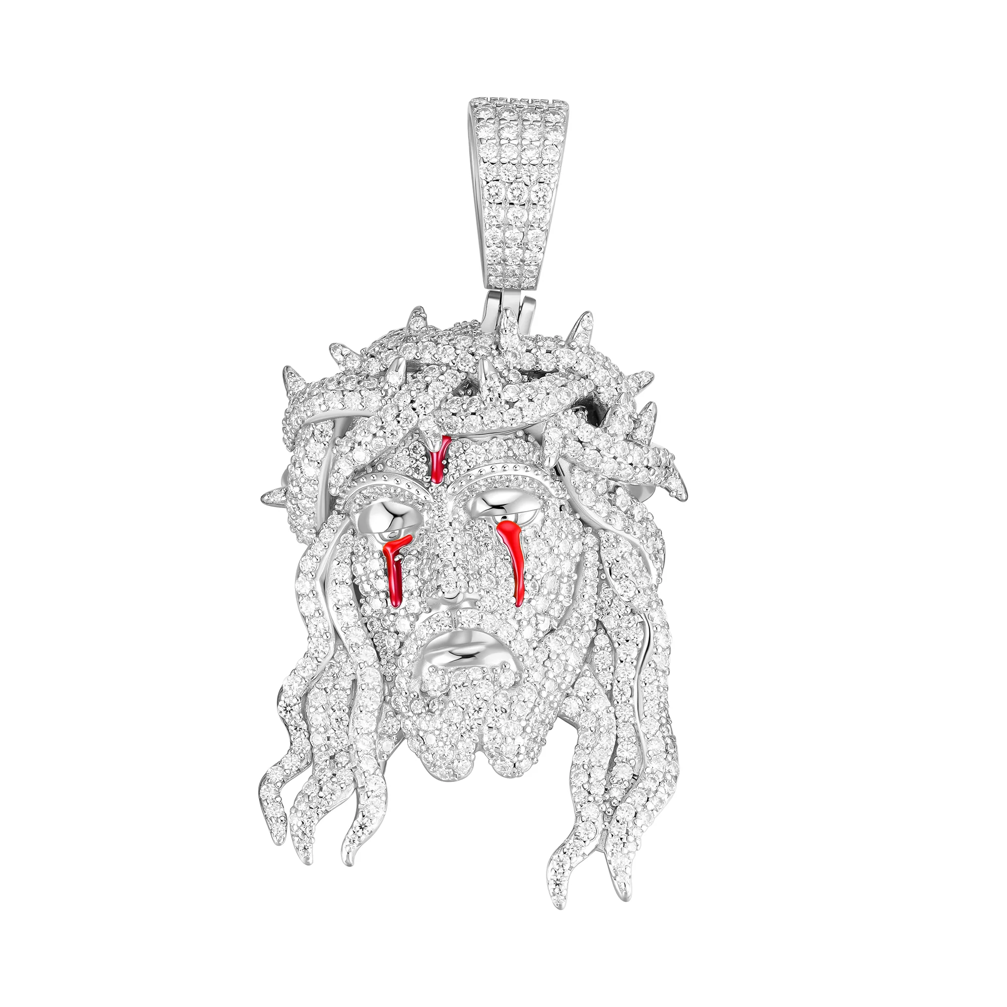 Iced Out Moissanite Jesus Pendant - 925 Sterling Silver