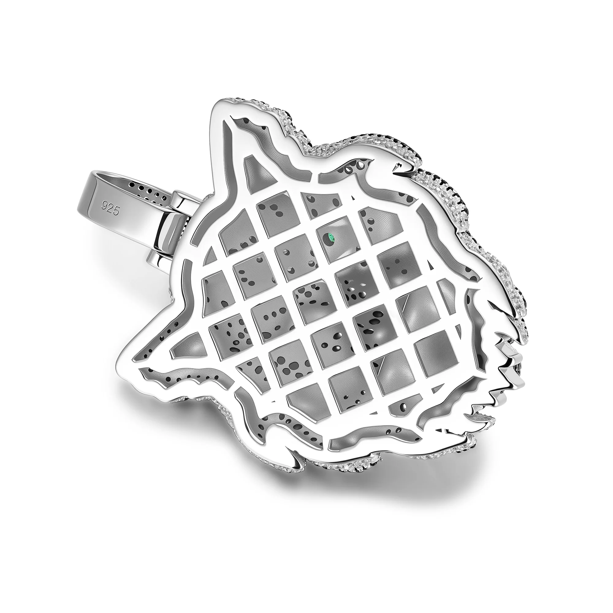 Iced Out Tiger Head Moissanite Pendant - 925 Sterling Silver