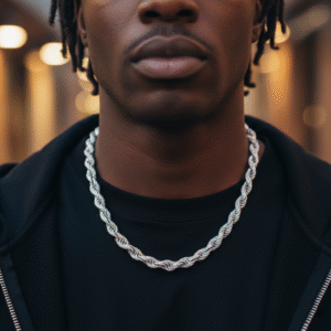 Moissanite rope chain