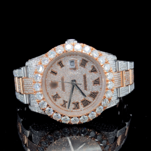 Royal Iced Out Moissanite Watch For Men - Rose Gold