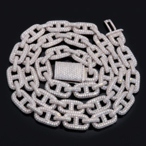 12mm Moissanite Anchor Link Chain - 925 Silver