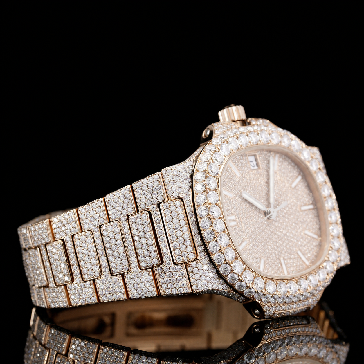 Awesome VVS Bust Down Automatic Moissanite Watch