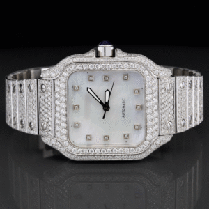 Classic White Dial Moissanite Automatic Watch