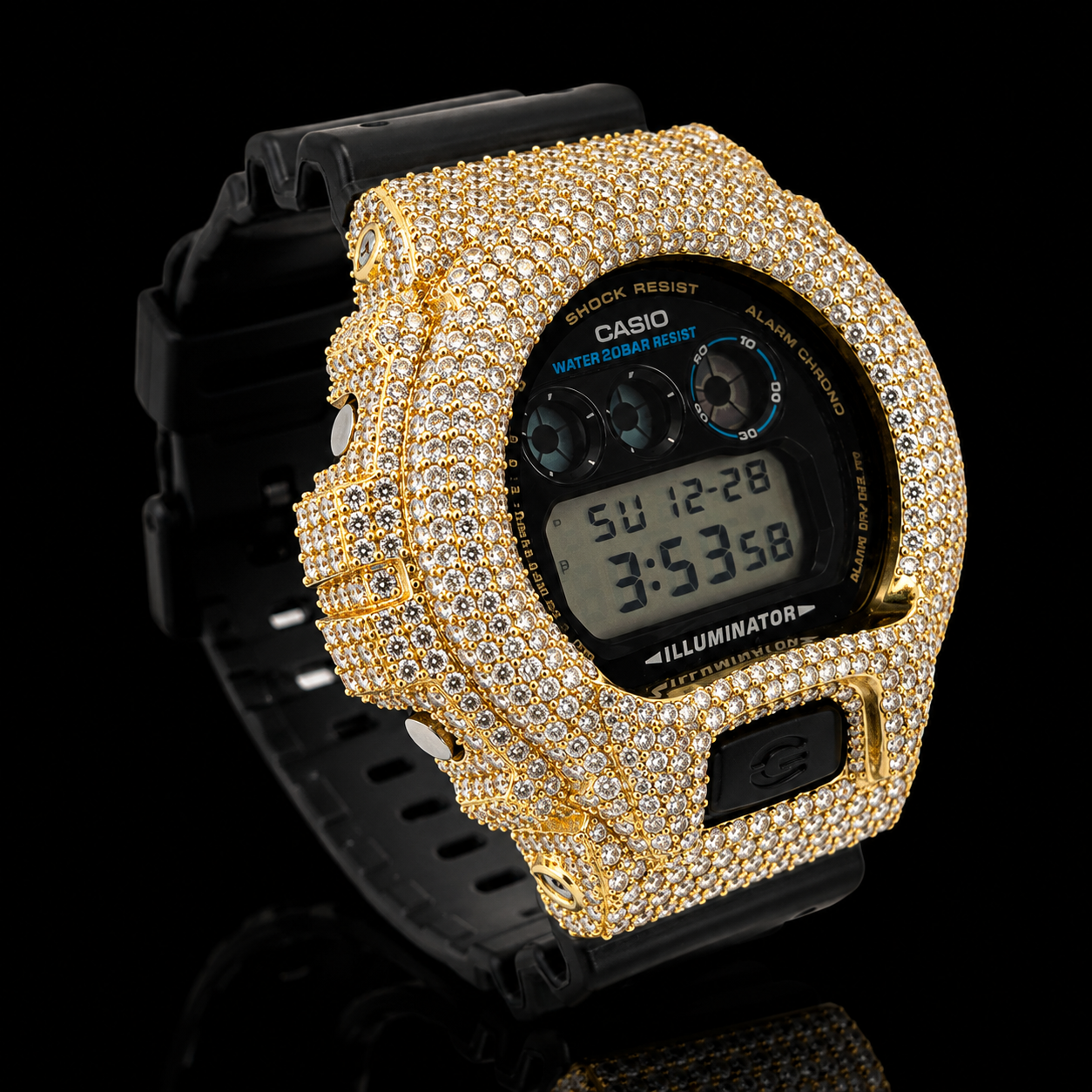 Iced-out G-Shock Black DW-6900 Digital Watch (2)