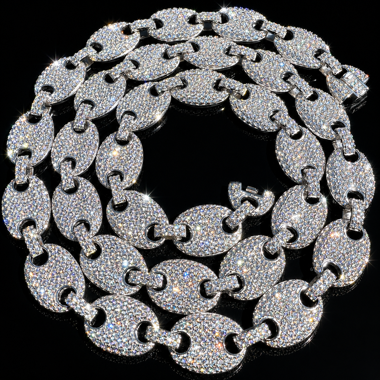 12mm Moissanite Gucci Link Chain - 925 Sterling Silver