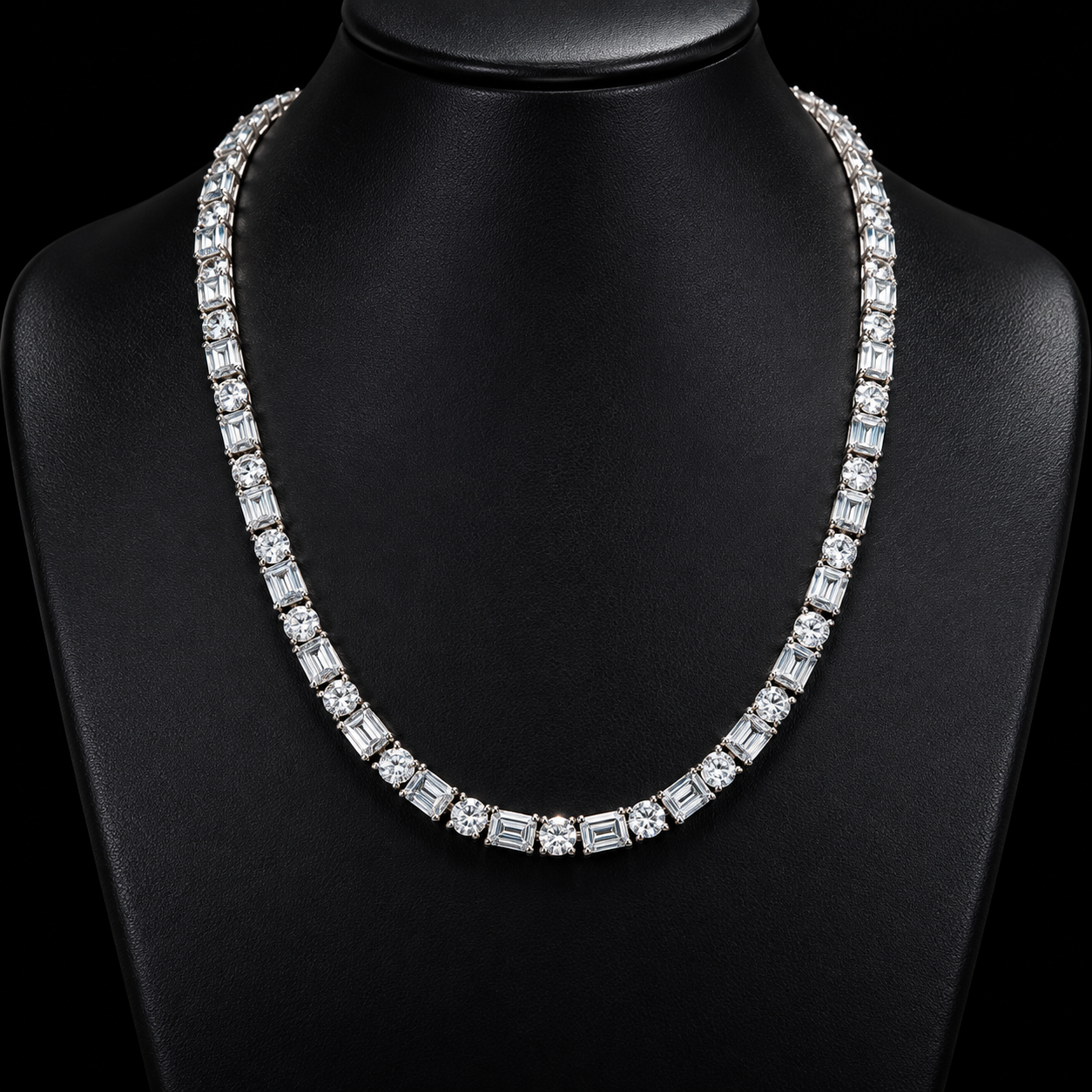 5mm Hybrid-cut Moissanite Tennis Chain - 925 Sterling Silver