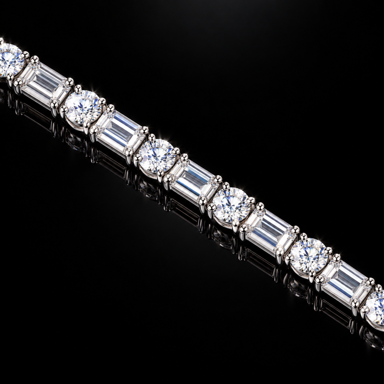 5mm Hybrid-cut Moissanite Tennis Chain - 925 Sterling Silver