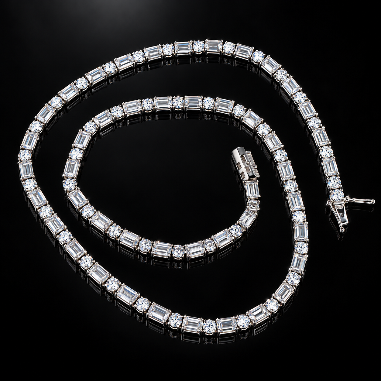 5mm Hybrid-cut Moissanite Tennis Chain - 925 Sterling Silver