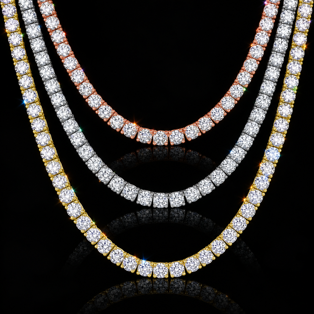 6mm Moissanite Tennis Chain - 925s gold Plated
