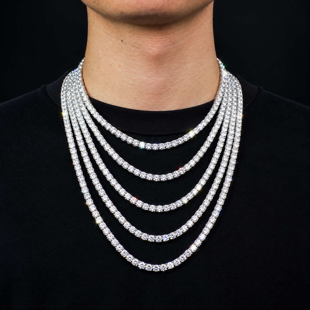6mm Moissanite Tennis Chain - 925 Sterling Silver