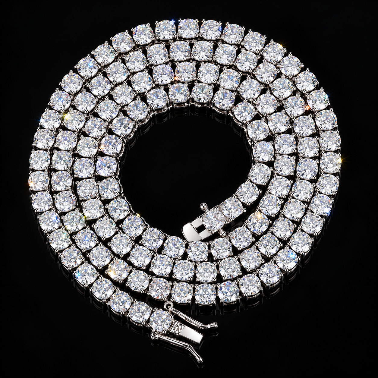 6mm Moissanite Tennis Chain - 925 Sterling Silver
