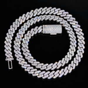 8mm Moissanite Cuban Link Chain - 925 Sterling Silver