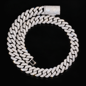 925 Silver 3-row 20mm Moissanite Cuban Link Chain