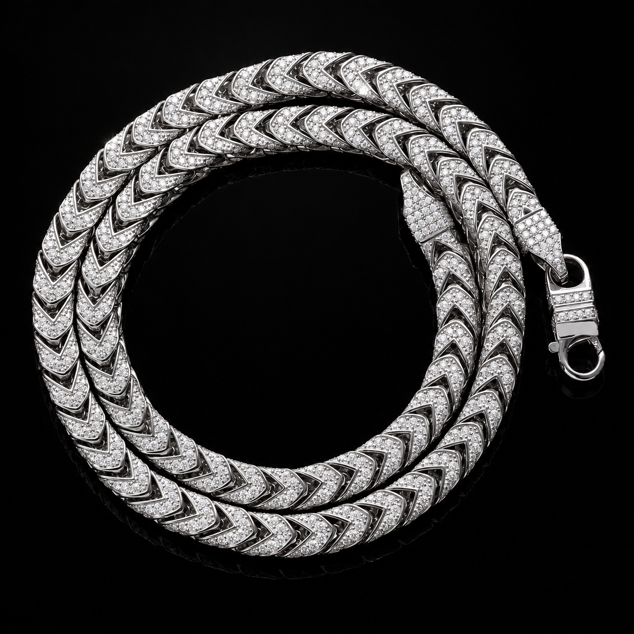 Moissanite Franco Chain - 925 Sterling Silver